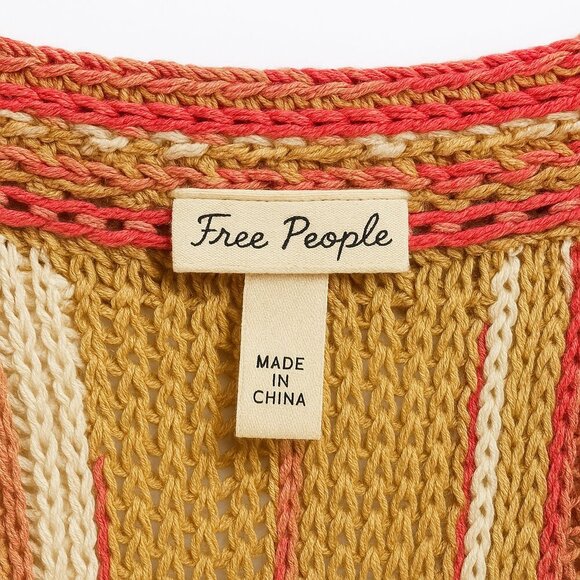 Free People Multicolor Textured Knit Sweater – Size S – Boho Chic - Picture 3 of 8